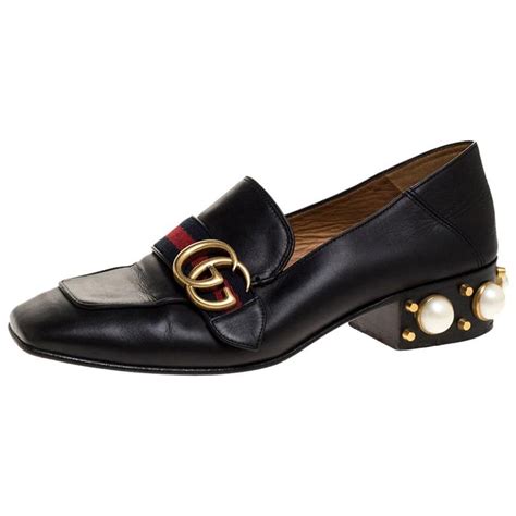 gucci pearl heel loafer.